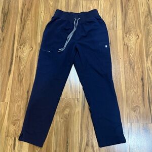 Figs Navy high waisted petite scrub pants